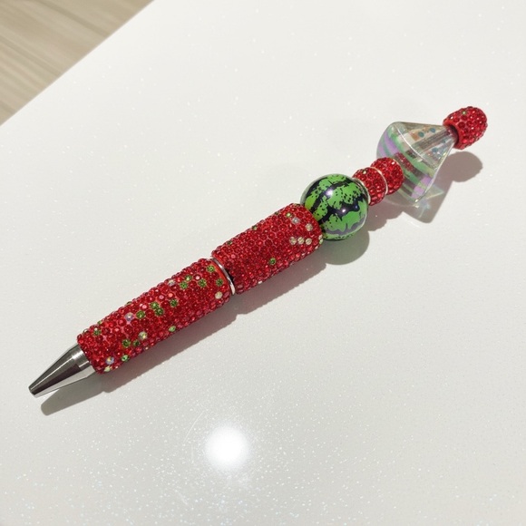 Watermelon Beaded Rhinestone Pen - Picture 4 of 6